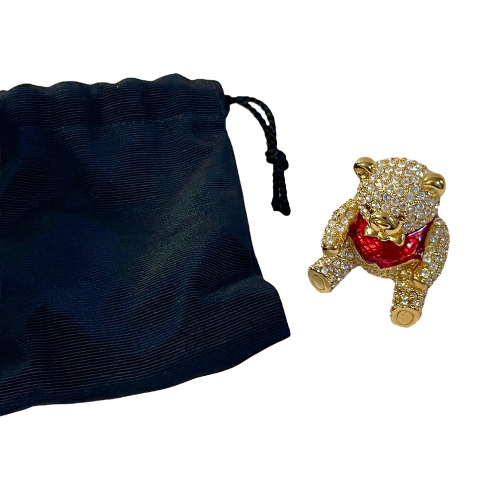 Estee Lauder Solid Compact Precious Bear Beautiful Rhinestone New Old Stock